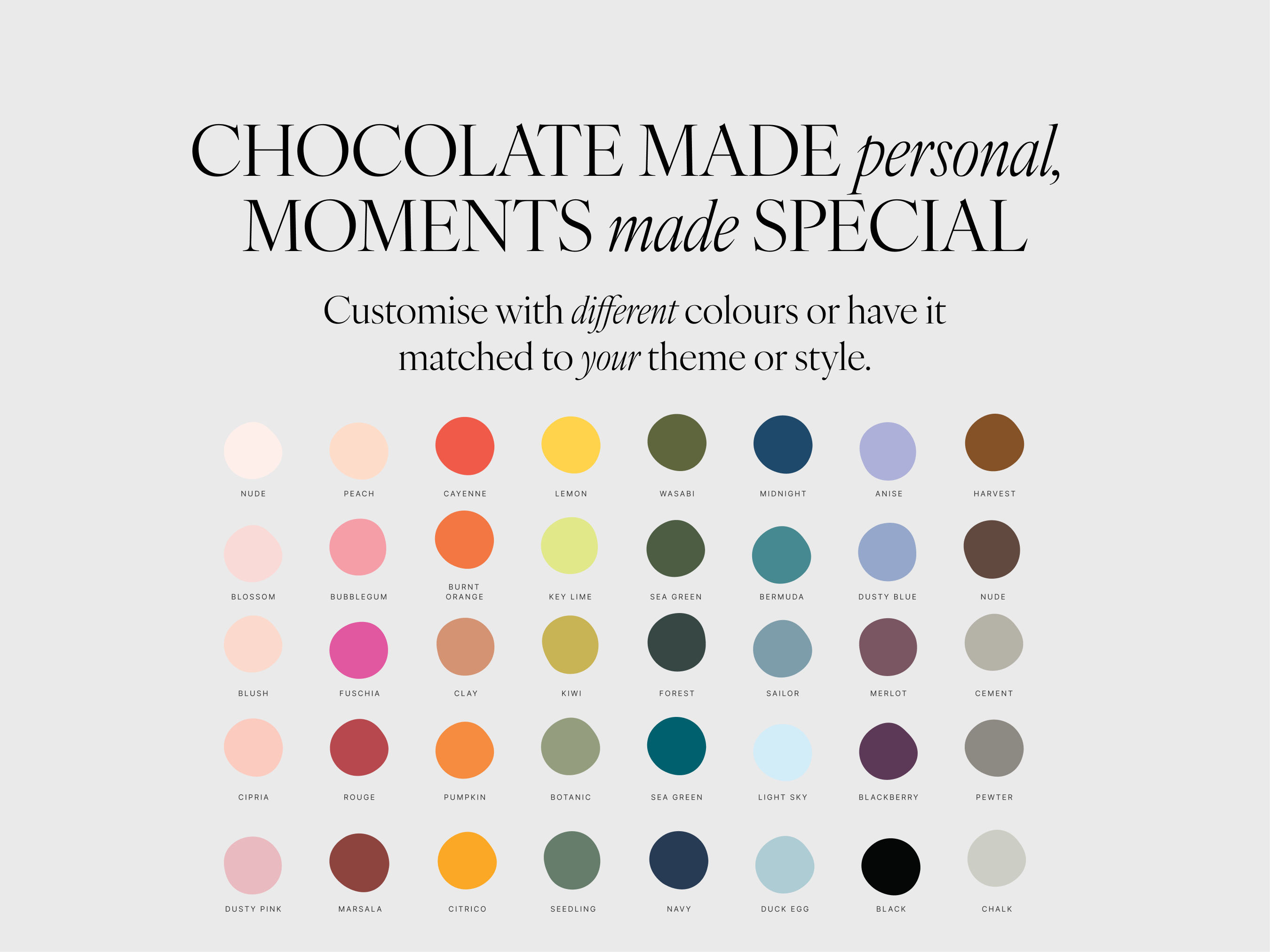 Barilliant Personalised Chocolate Bars Colour Selection