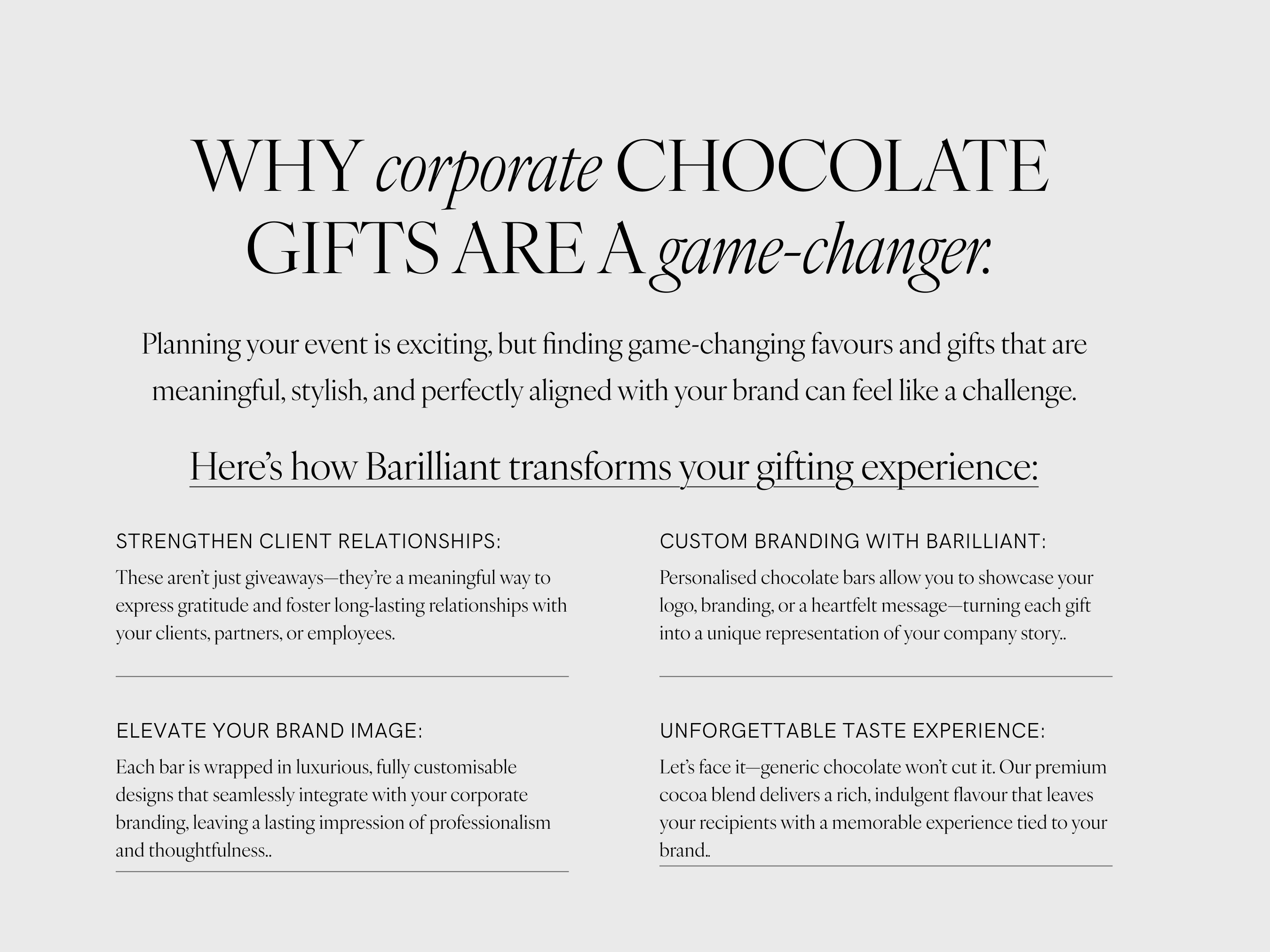 Barilliant Corporate Chocolate Bars Favours