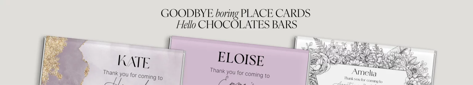 Personalised Chocolate Bars Placecard Barilliant