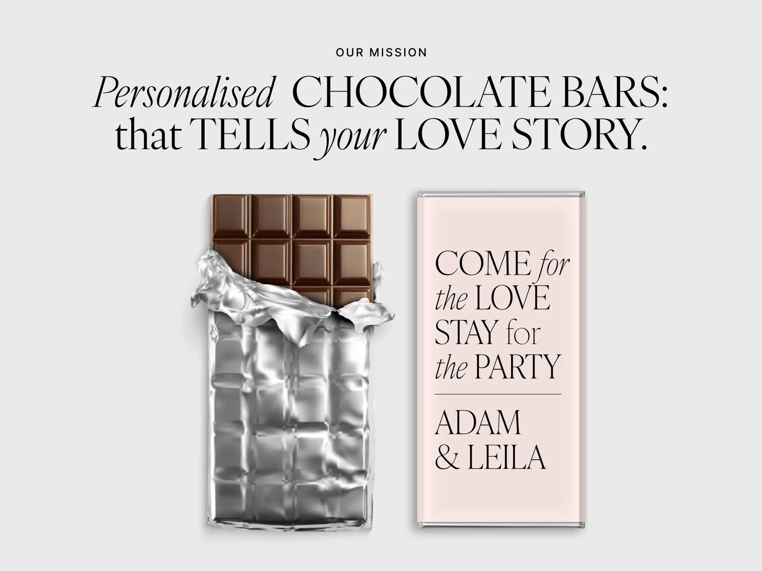 Weddings Barilliant Personalised Chocolate Bars