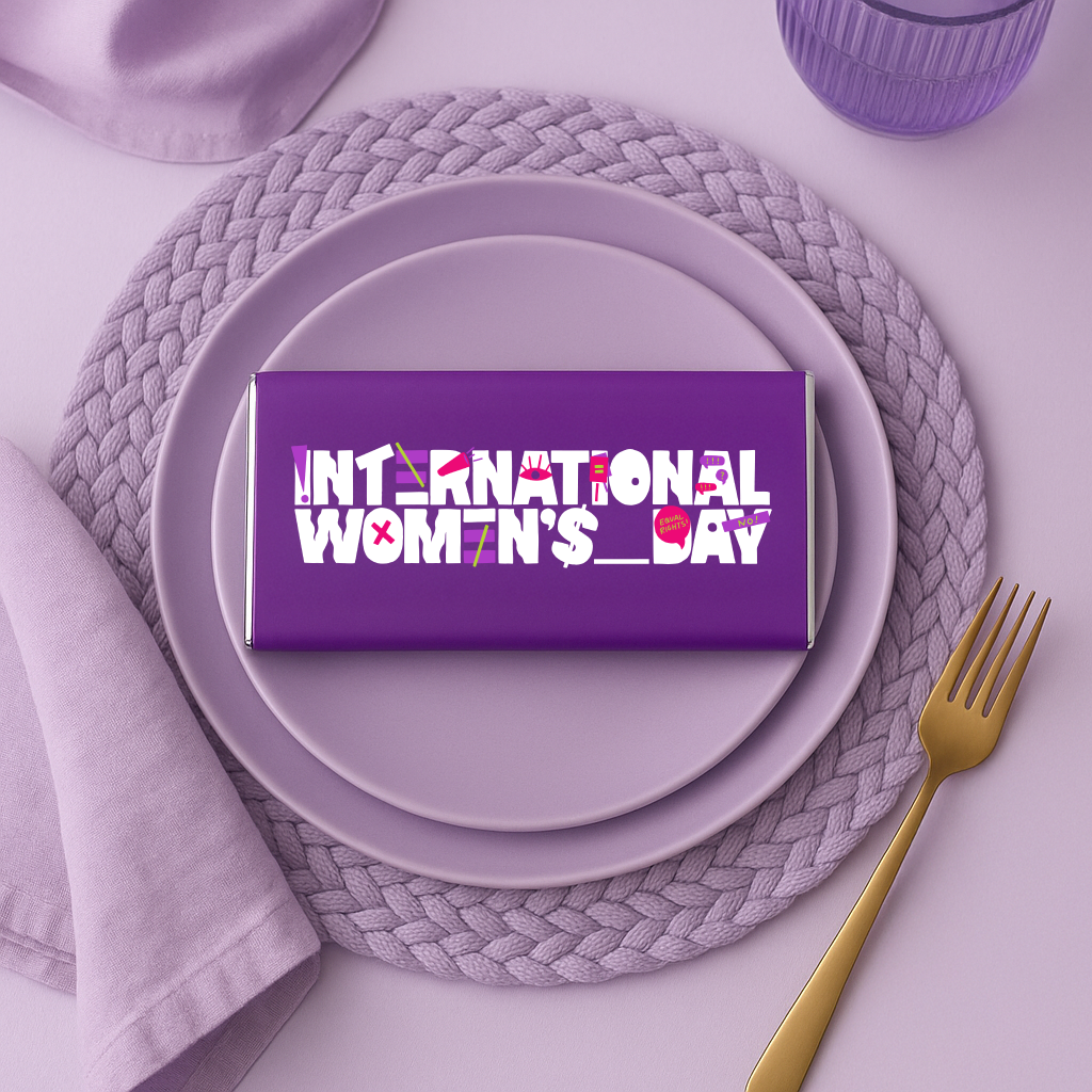 Personalised Chocolate Bars Purple International Womens Day