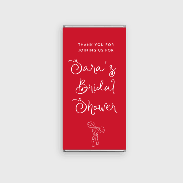 Keepsake personalised wedding chocolate bar with luxury red foil wrapper — Barilliant Australia’s No.1 personalised chocolate brand.